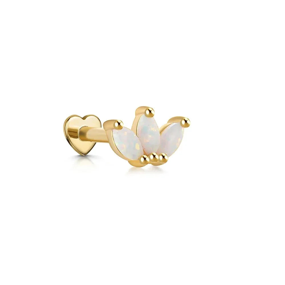 Piercing Labret con Opale a 3 Petali