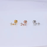 Mini Dangle Duo CZ Flat Back Stud