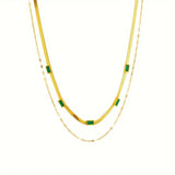 Collana Retro Oro a Doppio Strato Sorella Gem