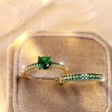Anello Duo Serena in Oro con Smeraldo