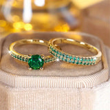 Anello Duo Serena in Oro con Smeraldo