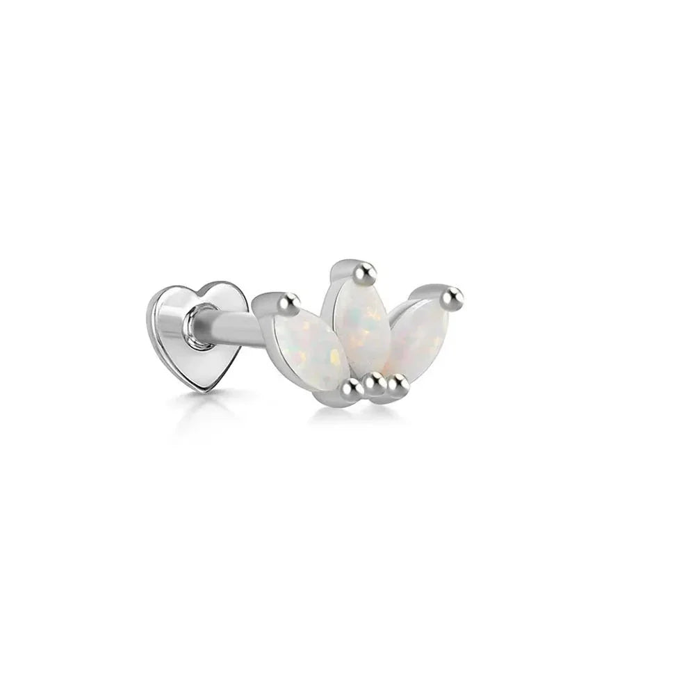 Piercing Labret con Opale a 3 Petali