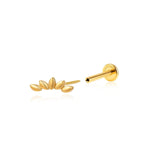 Stud per Piercing Piatto a Curva con Cinque Petali in Titanio