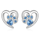 Orecchini a forma di zampa e cuore con Zirconia