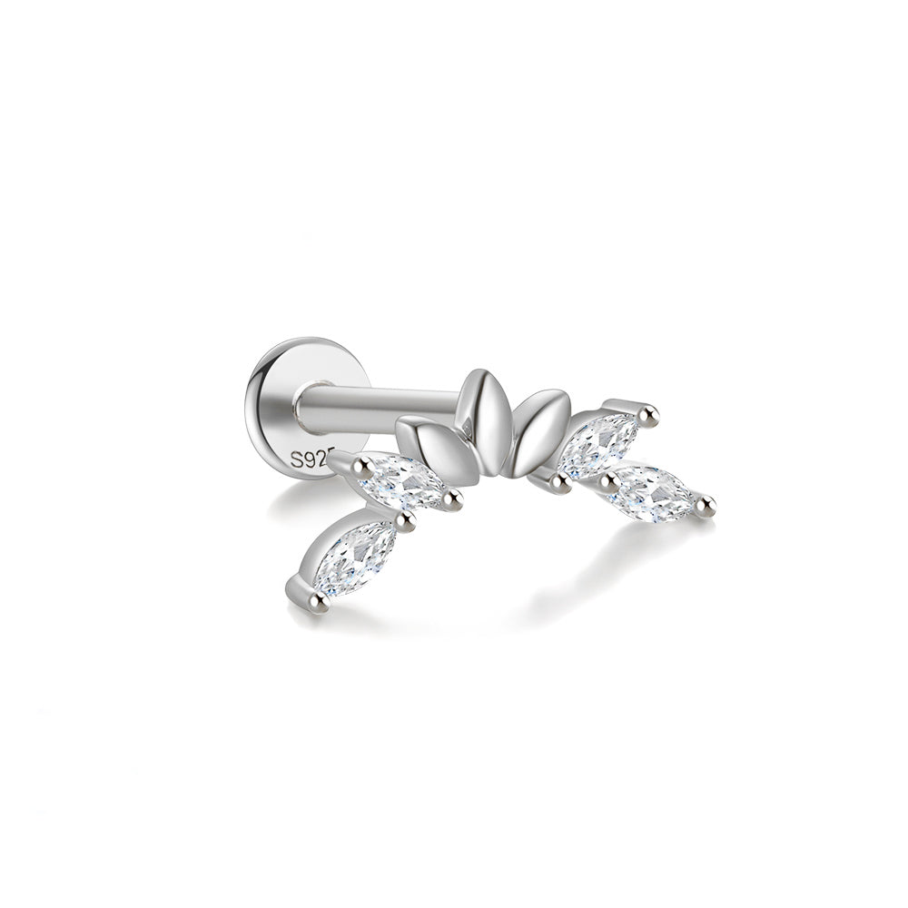 Piercing Labret con Diamante a Sette Petali