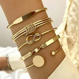 Set di Bracciali Eleganti e Sofisticati con Nodo in Oro