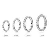 Anello Helix in Titanio Multidimensionale con Cristalli | Anello Conchiglia | Clicker Septum