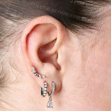Piercing Labret con Diamante a Sette Petali