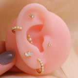 Piercing Labret con Opale a 3 Petali