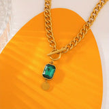 Collana con Pendente in Oro Verde e Catena Spessa