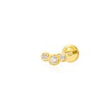 Mini Bling Trio Diamante Orecchini a Perno Piatto
