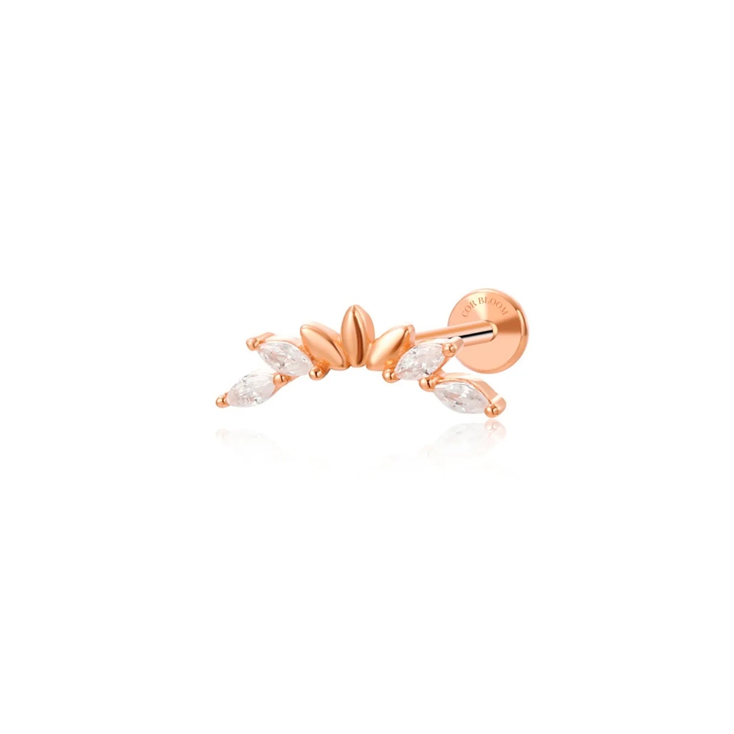 Piercing Labret con Diamante a Sette Petali