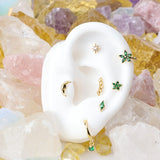 Stud per Piercing Piatto a Curva con Cinque Petali in Titanio