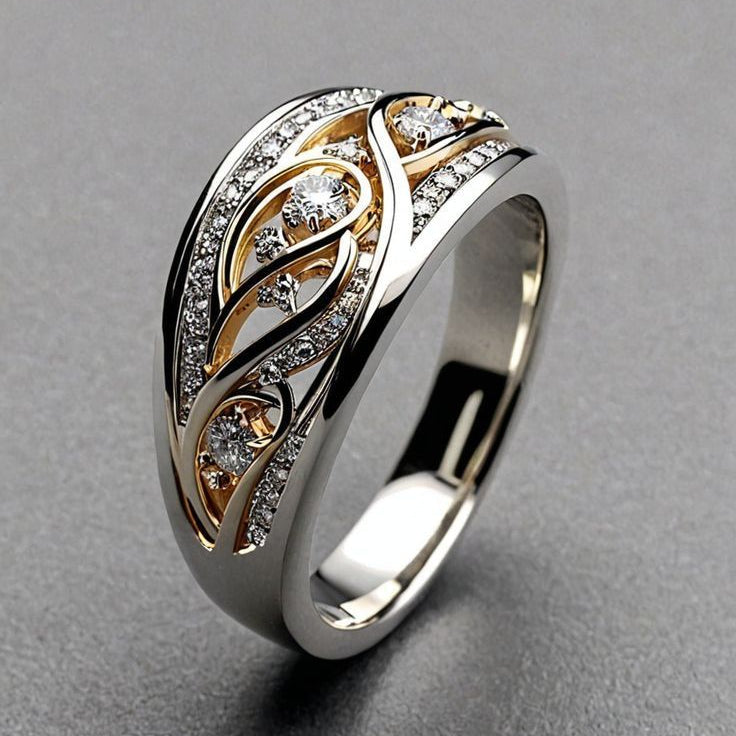 Anello Hollow in Oro e Argento
