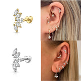 Piercing Labret a Cuore a Cinque Petali Sfavillante