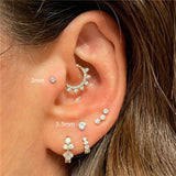 Piercing Labret a Cuore Tondo Piccolo con Glitter