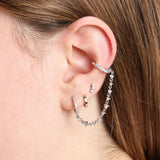 Mini Bling Trio Diamante Orecchini a Perno Piatto