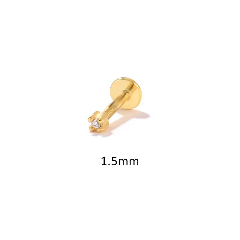 Piercing Minimalista con Diamante Piatto (16G)