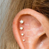 Piercing Minimalista con Diamante Piatto (16G)