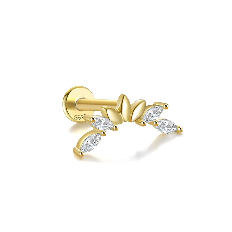Piercing Labret con Diamante a Sette Petali