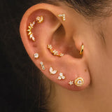 Piercing Labret con Diamante a Sette Petali
