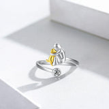Anello in Argento con Zirconia Regolabile e Fatto a Mano