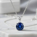 Collana con Zaffiro a Taglio Rotondo