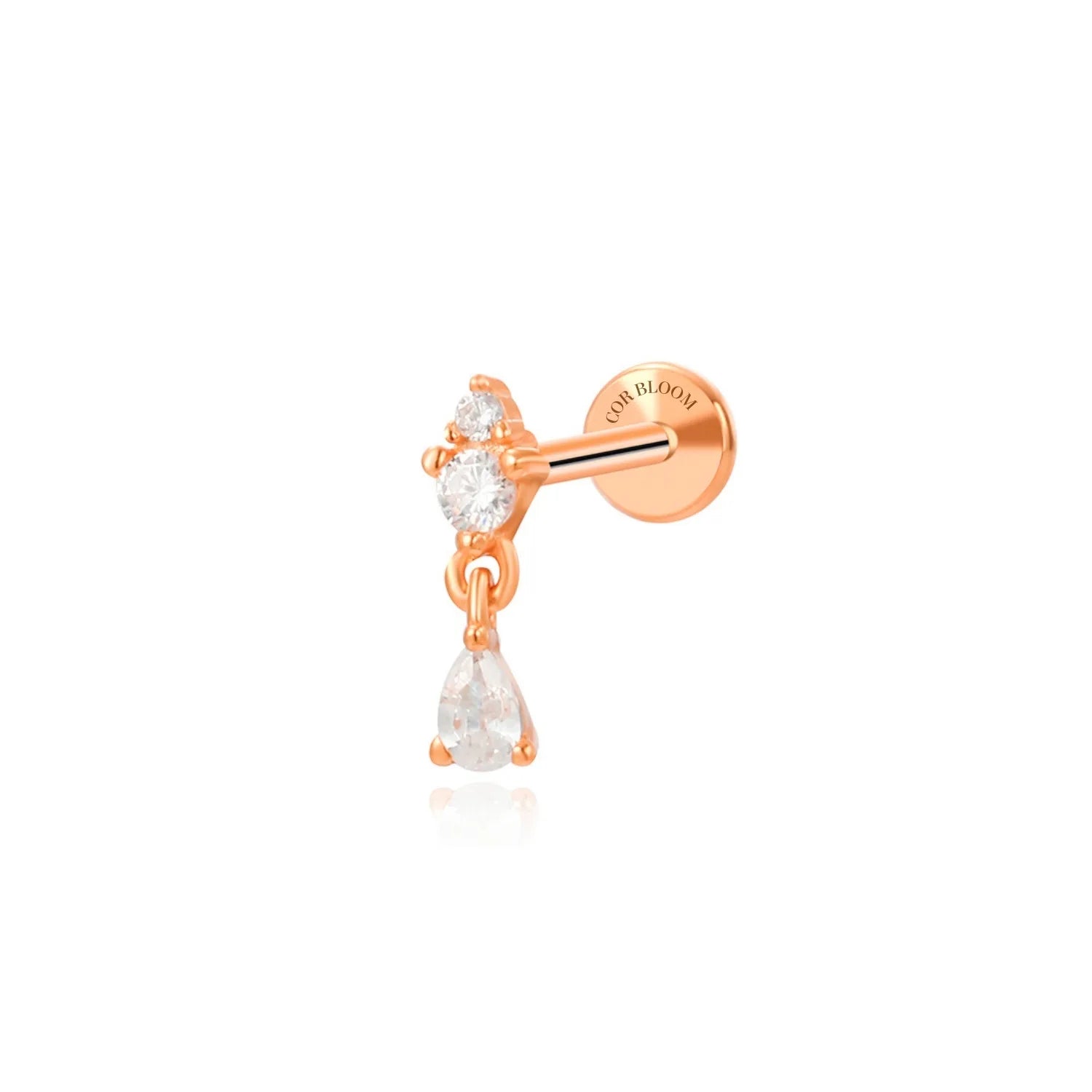 Piercing Labret con Goccia d'Acqua Pendente