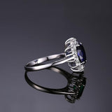 Anello Classico con Zaffiro Halo