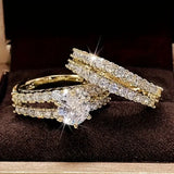 Set di Anelli Eleganti Radianti in Oro