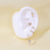 Mini Bling Trio Diamante Orecchini a Perno Piatto