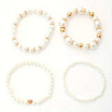 Set di Bracciali a Cuore di Perle Eleganti