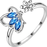 Anello Farfalla Zaffiro