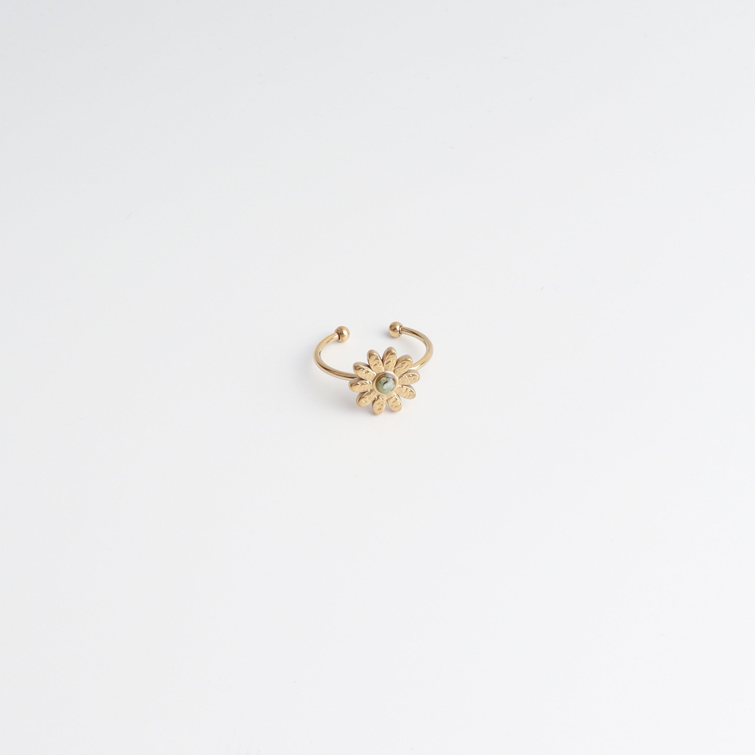 Daisy - Anello - Pietra Naturale - Acciaio Inossidabile - Regolabile