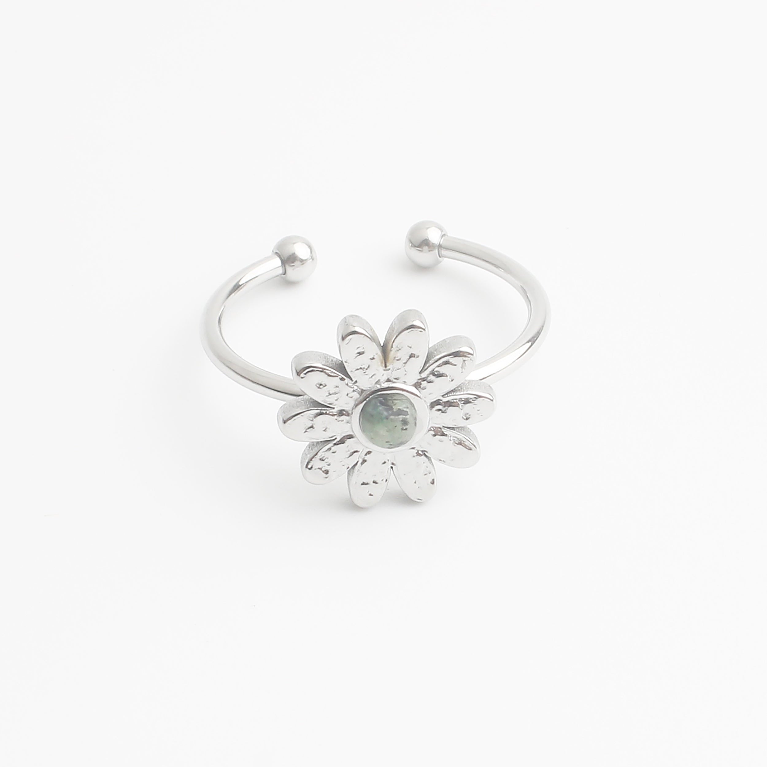 Daisy - Anello - Pietra Naturale - Acciaio Inossidabile - Regolabile