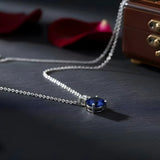 Collana con Zaffiro a Taglio Rotondo