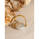 Anello in Perla Open Band Coin