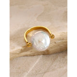 Anello in Perla Open Band Coin