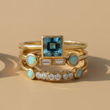 Set di Anelli in Cristallo Blu Vintage