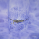 Bracciale Memoriale Argento con Ala d'Angelo e Impronta di Zampa