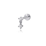 Mini Dangle Duo CZ Flat Back Stud