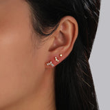 Mini Bling Trio Diamante Orecchini a Perno Piatto