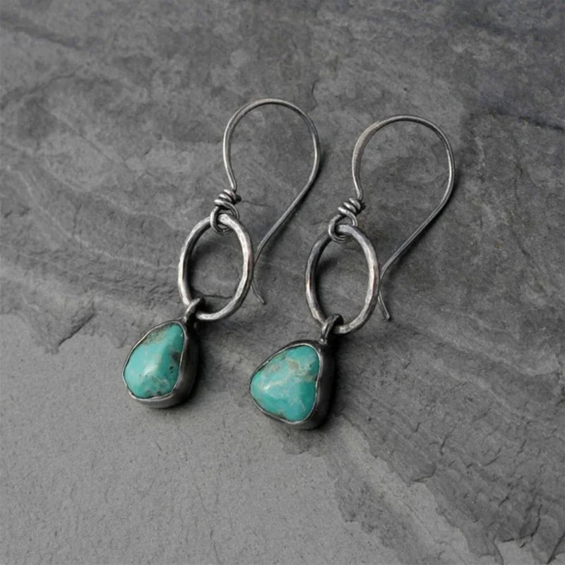 Orecchini Vintage in Pietra Turchese e Argento