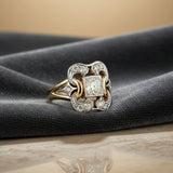 Anello d'Oro Vintage in Zirconia