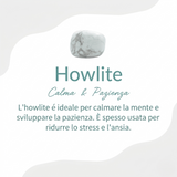 Pendente "Yin-Yang" in Howlite e Ossidiana Nera