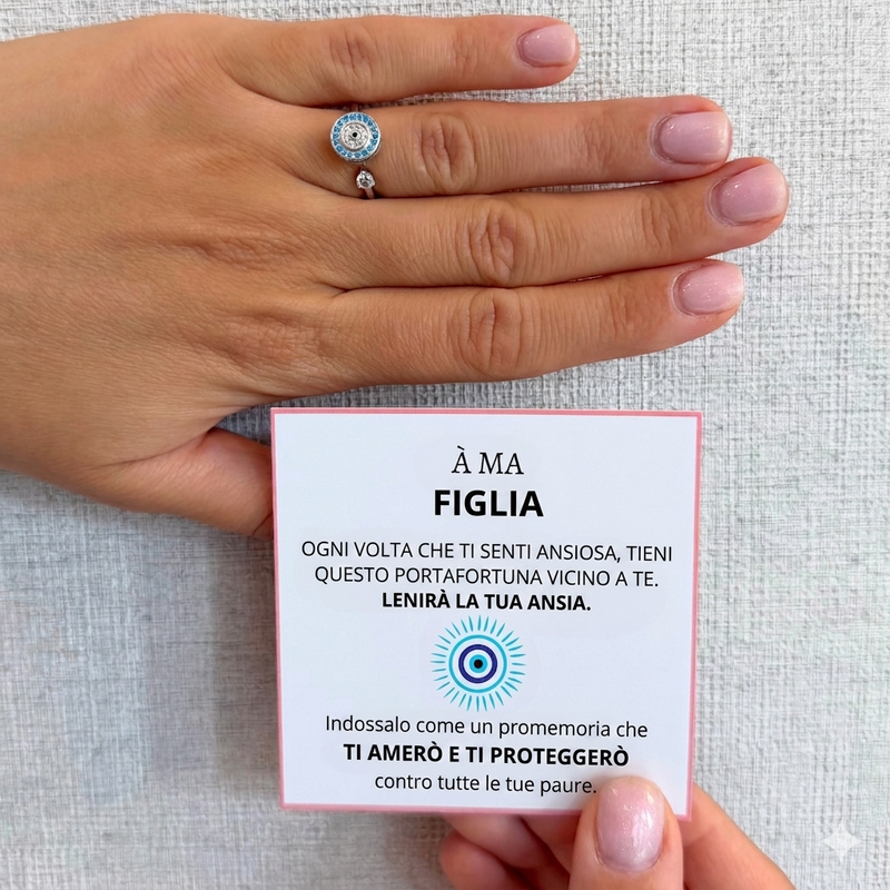 Per Mia Figlia – Anello Fidget Malocchio | Regolabile