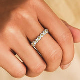 Anello in Argento Regolabile e Smalto Dipinto a Mano a Forma di Margherita