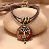 Collana "Albero della Vita Sacro" in Legno Naturale
