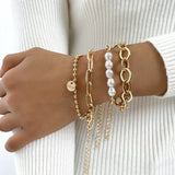 Set di Bracciali Perla Dorata Charm