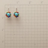 Orecchini a cerchio turchesi chic multi-colore